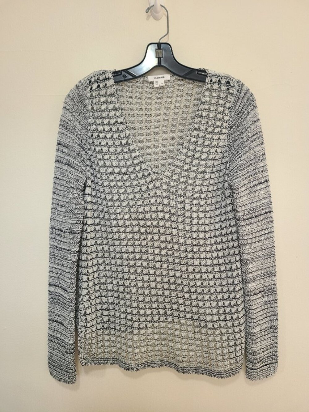 Helmut Lang Crochet Knit Sweater V-neck Gray size M